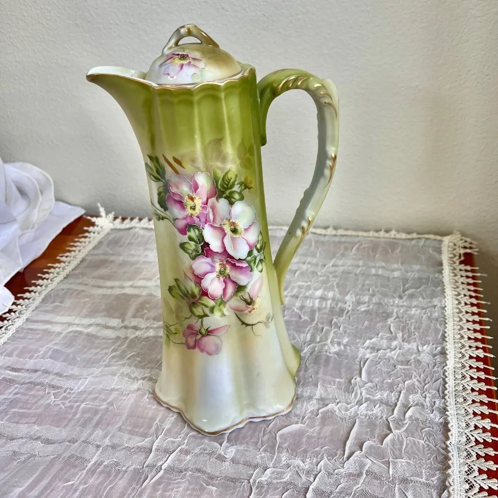 Vintage Teapot, Coffee Pot, Vintage Nippon Porcelain Teapot, Chocolate Pot